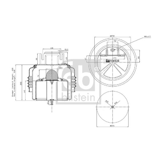 Febi Air Suspension Boot Gaiter Bellow 104536