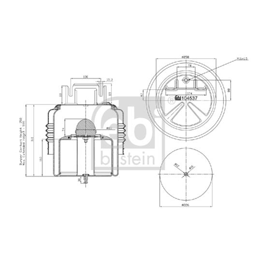 Febi Air Suspension Boot Gaiter Bellow 104537