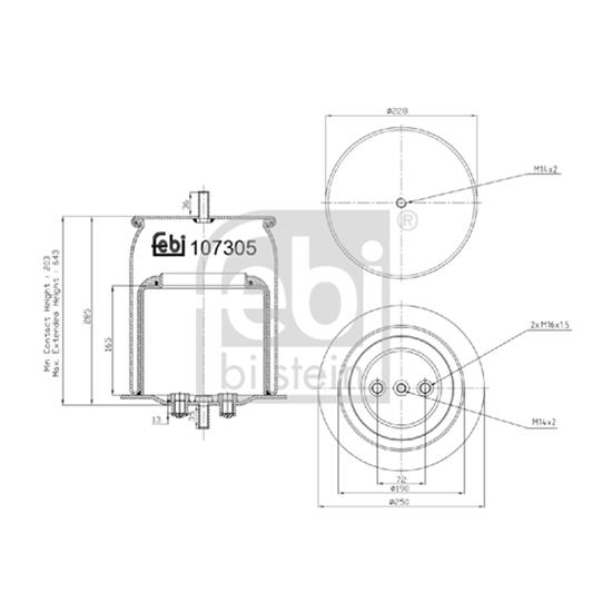 Febi Air Suspension Boot Gaiter Bellow 107305