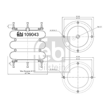 Febi Air Suspension Boot Gaiter Bellow 109043