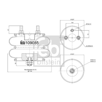 Febi Air Suspension Boot Gaiter Bellow 109085