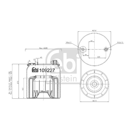 Febi Air Suspension Boot Gaiter Bellow 109227