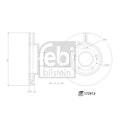 2x Febi Brake Disc 172913