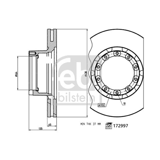 Febi Brake Disc 172997