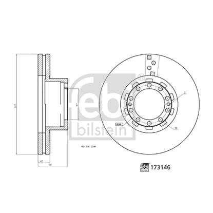 Febi Brake Disc 173146