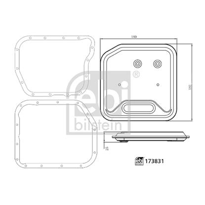 Febi Automatic Gearbox Transmission Hydraulic Filter Set 173831