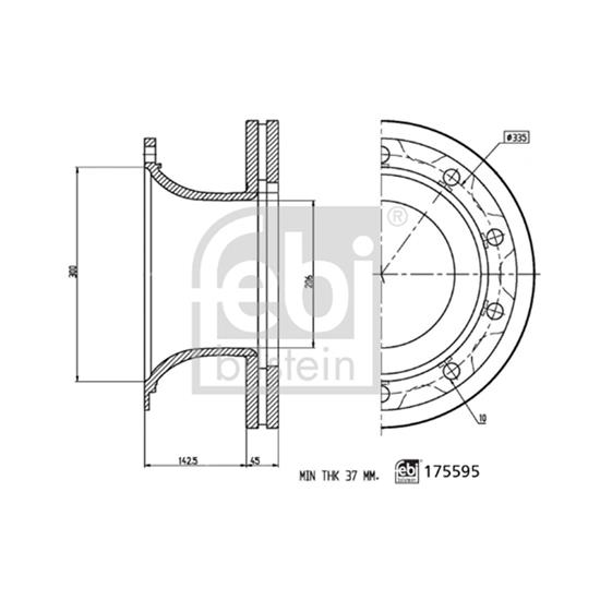 Febi Brake Disc 175595