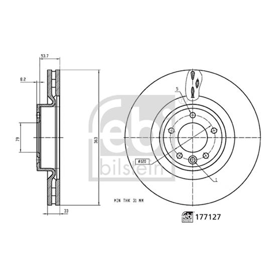 Febi Brake Disc 177127