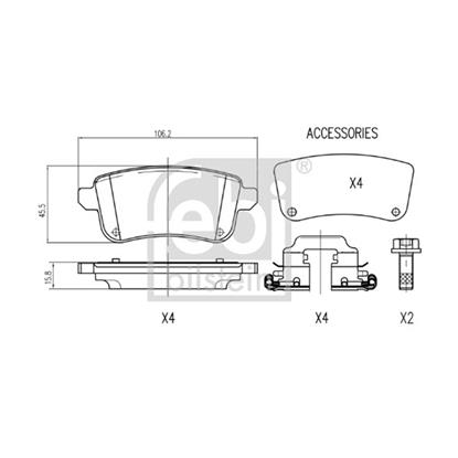 Febi Brake Pad Set 178904