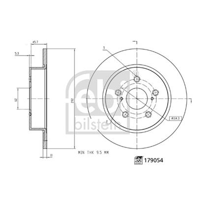 2x Febi Brake Disc 179054