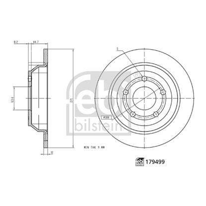 2x Febi Brake Disc 179499