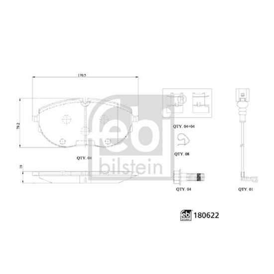 Febi Brake Pad Set 180622