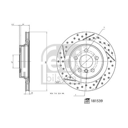 2x Febi Brake Disc 181539