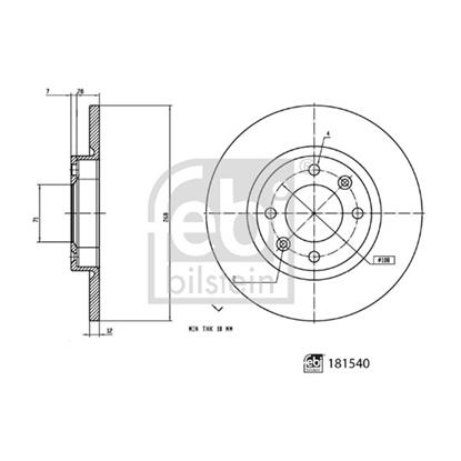 2x Febi Brake Disc 181540