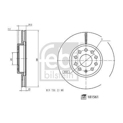 2x Febi Brake Disc 181561