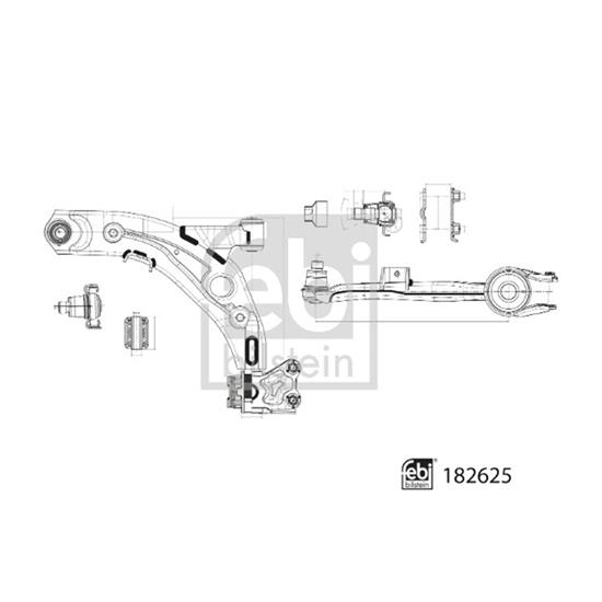 Febi ControlTrailing Arm wheel suspension 182625