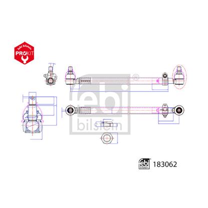 Febi Steering Centre Rod Assembly 183062