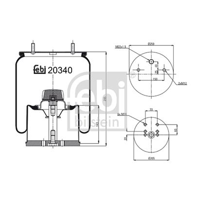 Febi Air Suspension Boot Gaiter Bellow 20340