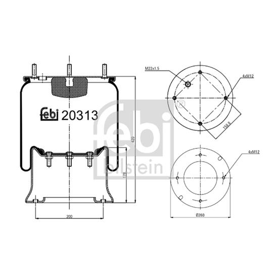 Febi Air Suspension Boot Gaiter Bellow 20313