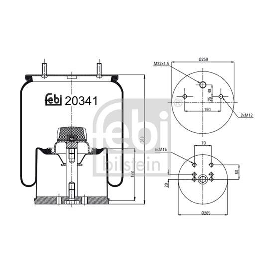 Febi Air Suspension Boot Gaiter Bellow 20341