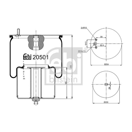 Febi Air Suspension Boot Gaiter Bellow 20501