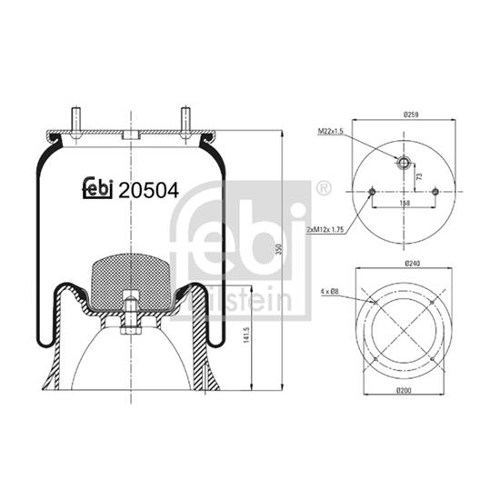 Febi Air Suspension Boot Gaiter Bellow 20504