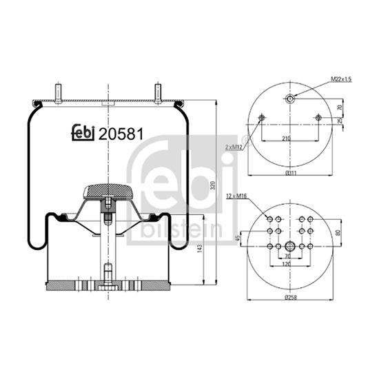 Febi Air Suspension Boot Gaiter Bellow 20581