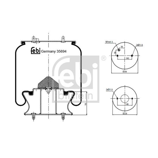 Febi Air Suspension Boot Gaiter Bellow 35694