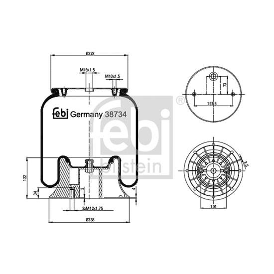 Febi Air Suspension Boot Gaiter Bellow 38734