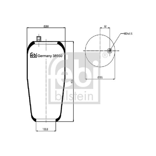 Febi Air Suspension Boot Gaiter Bellow 38950