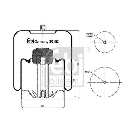 Febi Air Suspension Boot Gaiter Bellow 39152