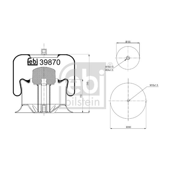 Febi Air Suspension Boot Gaiter Bellow 39870