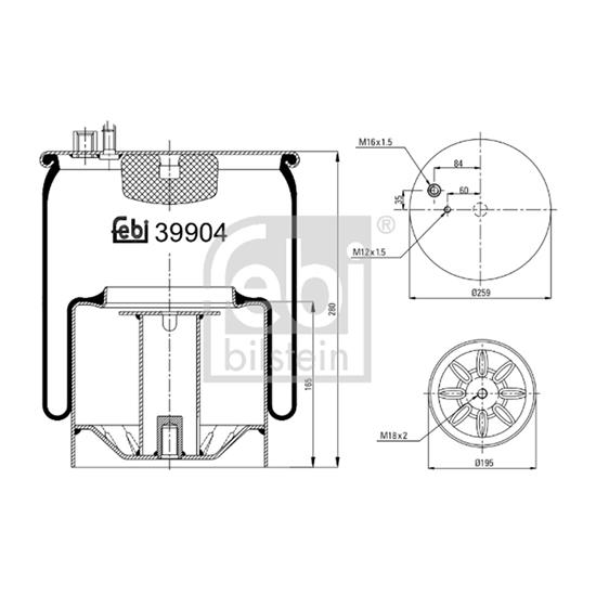 Febi Air Suspension Boot Gaiter Bellow 39904