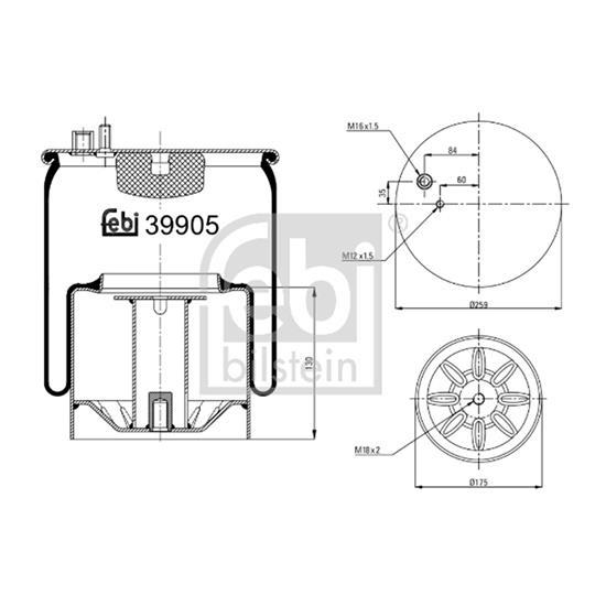 Febi Air Suspension Boot Gaiter Bellow 39905