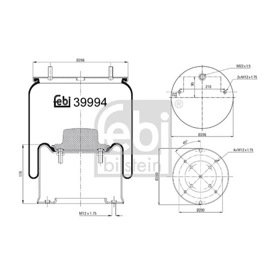 Febi Air Suspension Boot Gaiter Bellow 39994