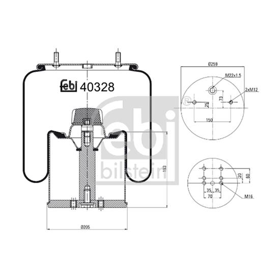 Febi Air Suspension Boot Gaiter Bellow 40328