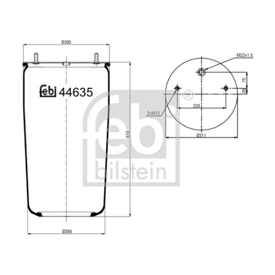 Febi Air Suspension Boot Gaiter Bellow 44635