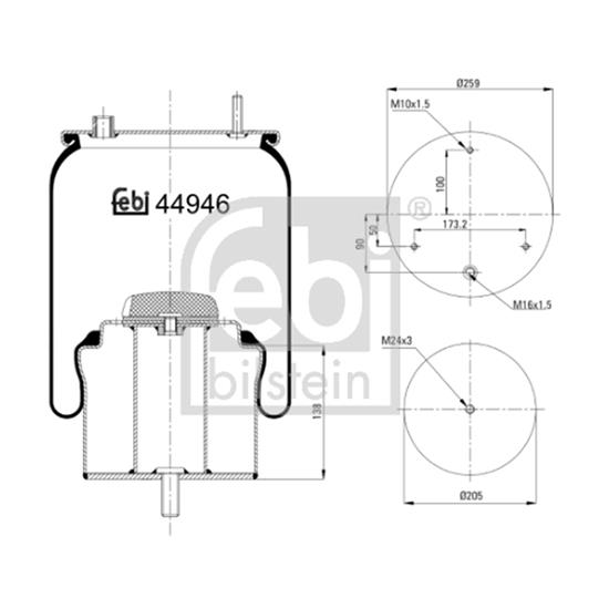 Febi Air Suspension Boot Gaiter Bellow 44946