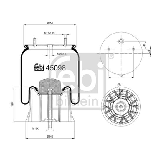 Febi Air Suspension Boot Gaiter Bellow 45098