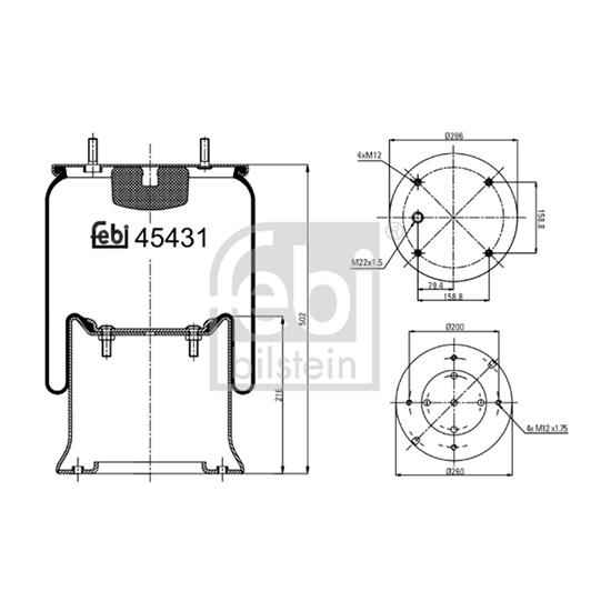 Febi Air Suspension Boot Gaiter Bellow 45431