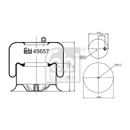 Febi Air Suspension Boot Gaiter Bellow 45657