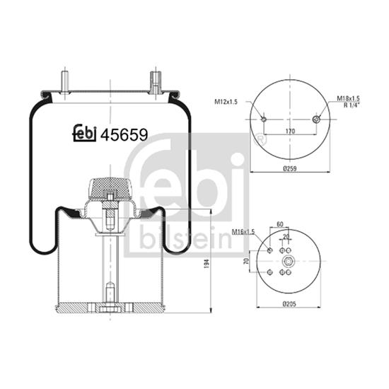 Febi Air Suspension Boot Gaiter Bellow 45659