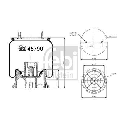 Febi Air Suspension Boot Gaiter Bellow 45790