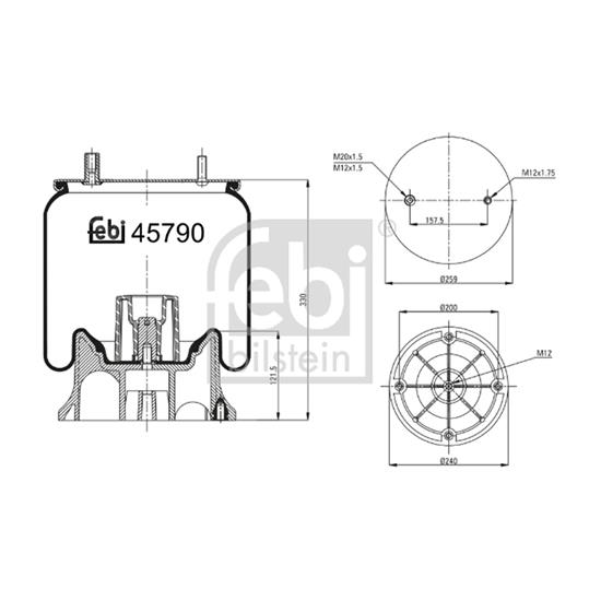 Febi Air Suspension Boot Gaiter Bellow 45790