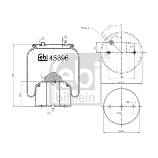 Febi Air Suspension Boot Gaiter Bellow 45896