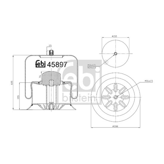 Febi Air Suspension Boot Gaiter Bellow 45897