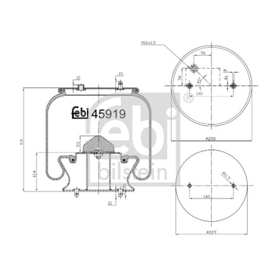 Febi Air Suspension Boot Gaiter Bellow 45919