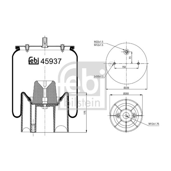 Febi Air Suspension Boot Gaiter Bellow 45937