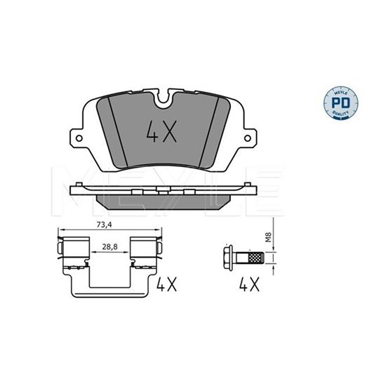 MEYLE Brake Pad Set 025 257 2016/PD