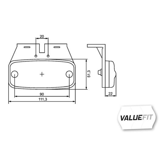 HELLA Side Marker Light Lamp 2PS 357 008-011